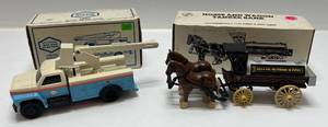 lot 284 image: Two Ertl Collectibles Die-Cast Metal Banks 1  1990 ( Baltimore Gas ) Horse And Wagon 1 1993 ( Baltimore Gas &amp Electric ) 1993 Utility Bucket Truck
