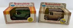lot 286 image: Two Ertl Collectibles Die-Cast Metal Banks 1  ( Montgomery Ward Co.  ) 1917 Model T Delivery 1 ( Montgomery Ward Co. )  1913 Model T Delivery