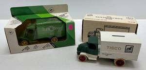 lot 292 image: Two Ertl Collectibles Die-Cast Metal Banks 1 1989 ( Tisco Limited Edition ) 1926 Mack Delivery Truck 1  (  Deere &amp Company )  John Deere Delivery Truck