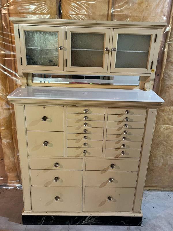 Amazing Vintage Apothecary Dental/Medical Cabinet - 62.5