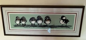 lot 35 image: Vintage Dan Grunst 1988 Bird Print (42 Wide x 17 Tall)