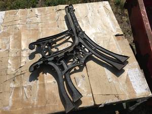 lot 21 image: Cast Iron Decorative Bench Ends