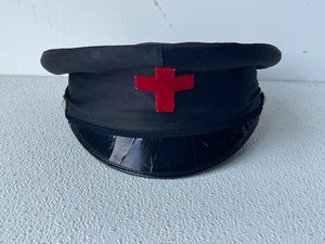 Vintage Military Style Hat with Red Cross