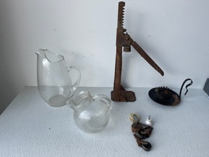 Bottle Topper, Candle Stick Holder, Glass Pitchers, Vintage Casters