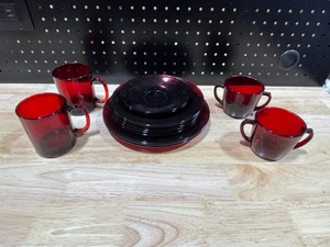 Red Glass Dishes