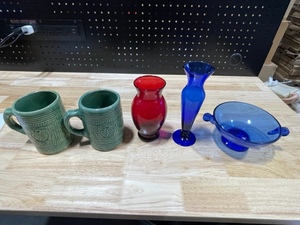 Colored Glass and Pottery