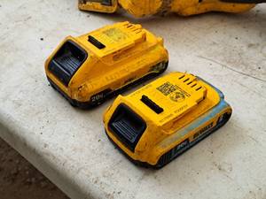 lot 1017 image: Lot of (2) DeWalt 20V Lithium Ion 2Ah4Ah Cordless Tool Batteries