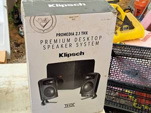 lot 1034 image: Klipsch Promedia 2.1THX Premium Desktop Speaker Set (in box)