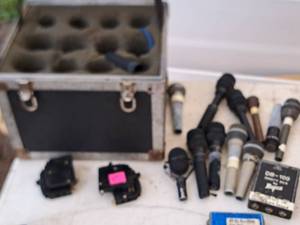 lot 1052 image: Lot of (11) Microphones with Microphone Case