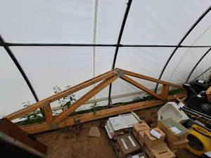 lot 1077 image: Lot of (4) 24 Wood 412-Pitch Trusses