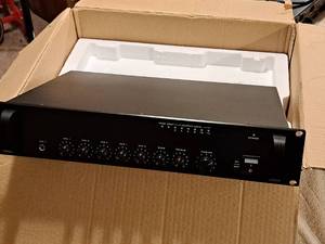 lot 962 image: Commercial 200W Rack-Mount Audio 5-Channel 70V100V Mixer Amplifier with Microphone Priority 14886