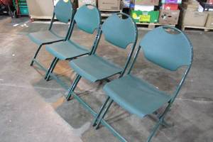 lot 97 image: Set Of Four Swiftset CF170 FoldingStacking Chairs - Green