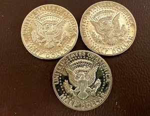 LOT OF 3 KENNEDY HALF DOLLAR PROOF COINS