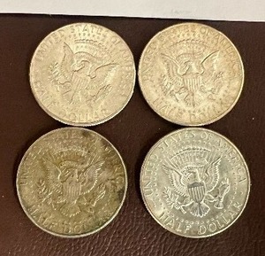 LOT OF 4 SILVER 1967 KENNEDY HALF DOLLARS  40% SILVER