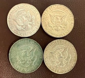 LOT OF 4 SILVER 1967 KENNEDY HALF DOLLARS  40% SILVER