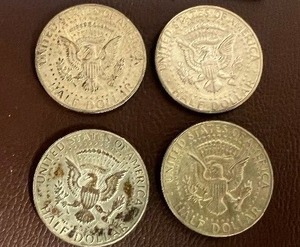 LOT OF 4 SILVER 1967 KENNEDY HALF DOLLARS  40% SILVER