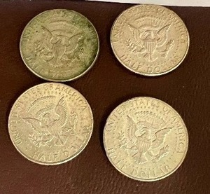 LOT OF 4 SILVER 1967 KENNEDY HALF DOLLARS  40% SILVER