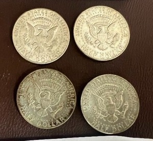 LOT OF 4 SILVER 1967 KENNEDY HALF DOLLARS  40% SILVER