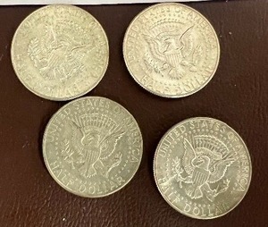 LOT OF 4 SILVER 1967 KENNEDY HALF DOLLARS  40% SILVER