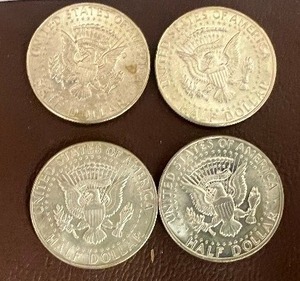 LOT OF 4 SILVER 1967 KENNEDY HALF DOLLARS  40% SILVER