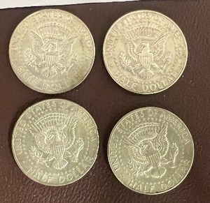 LOT OF 4 SILVER 1966 KENNEDY HALF DOLLARS  40% SILVER