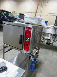 lot 214 image: VULCAN COUNTER CONVECTION STEAMER ON A CART