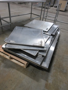 lot 242 image: PALLET OF STAINLESS STEEL DOORS