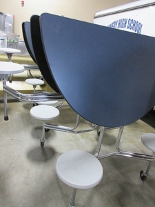 lot 247 image: SICO ROUND CAFETERIA TABLE WITH BUILT IN SEATS