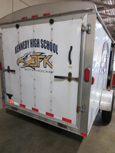 lot 101 image: ENCLOSED CARGO TRAILER WITH RAMP AND SIDE DOORS