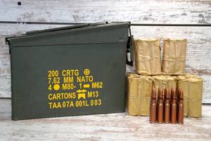 lot 2 image: 7.62 x54 Ammo with can