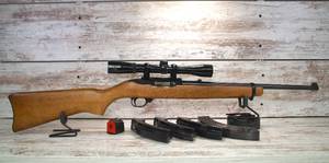lot 6 image: Ruger 1022 Carbine with Scope & extended mags
