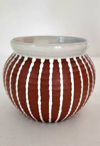 lot 42 image: Beautiful Brown White IOSKA Denmark Ceramic Planters