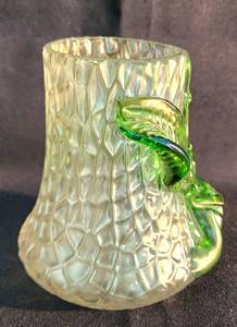 lot 53 image: Lovely LOETZ Glass Vase with Applied Leaf Detail