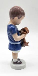 lot 65 image: Bing & Grndahl Danish Porcelain Figurine Boy & Dog 1747