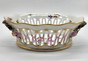 lot 82 image: Vintage Royal Copenhagen Reticulated Fruit Basket