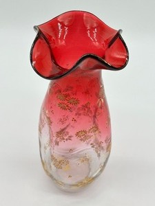 lot 87 image: Antique Rubena Enameled Hand Painted Vase