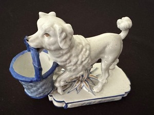 lot 140 image: Antique Porcelain German Match Strike Holder - A Safe Messenger