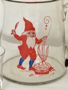 lot 172 image: Vintage Tomte Gnome Figurine Pitcher and Two Mugs