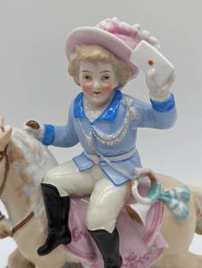 lot 20A image: Antique Fairing Porcelain Horse Rider Vase