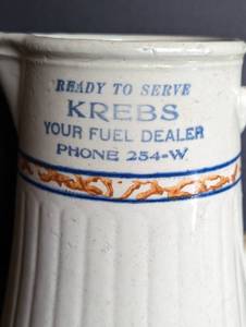 lot 32 image: Red Wing Sponge Band Stoneware Advertising Pitcher