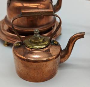 lot 192 image: Assorted Miniature Scandinavian Copper Kettles
