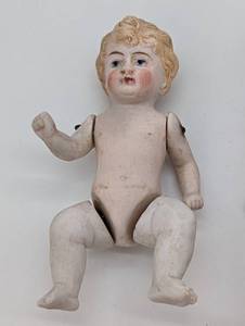 lot 215 image: Pair of Miniature Antique Jointed Bisque Dolls