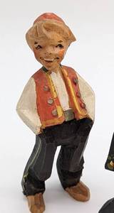 lot 217 image: Carved Painted Wood Norwegian Figurines including Henning