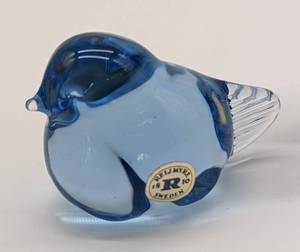 lot 227 image: Pair of Swedish Randsfjord Blue Crystal Animal Figurines