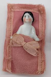 lot 238 image: Pair of Porcelain Frozen Charlotte Dolls