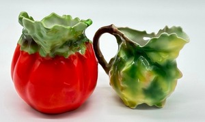 lot 85 image: Two Vintage Royal Bayreuth Cream Pitchers