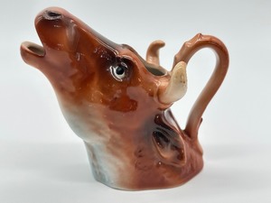 lot 55 image: Decorative Arts Antique Porcelain Austrian Cow Pitcher - Creamer