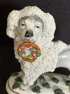 lot 9 image: Pair of Vintage Porcelain Poodle Figurines