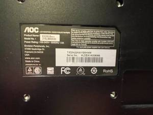 lot 252 image: AOC Monitor 215LM00020 with Dell Speakers