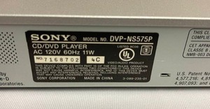 lot 264 image: Sony CD  DVD Player Model DVP-NS575P